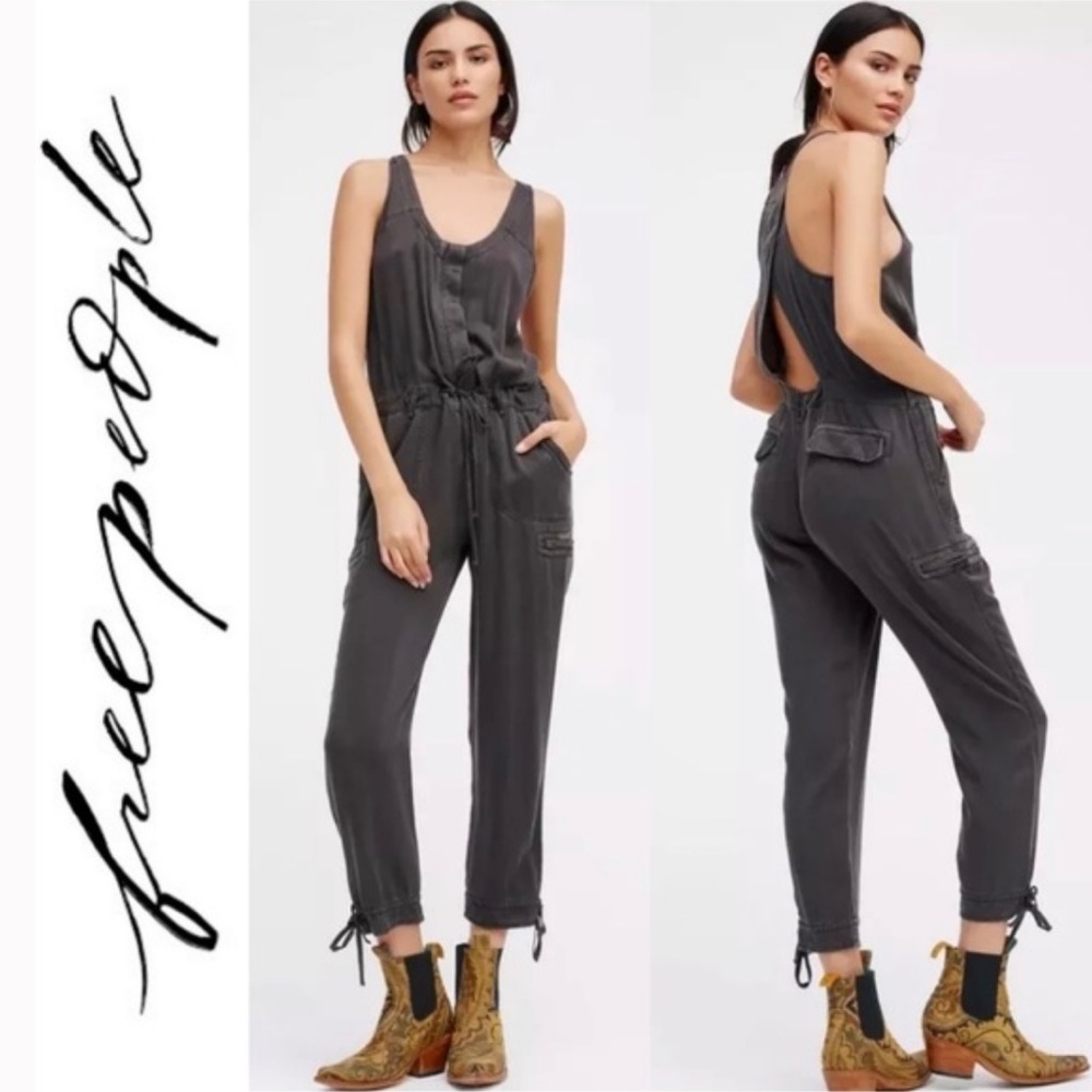 Free People Roaring Rayon Utilitarian jumpsuit